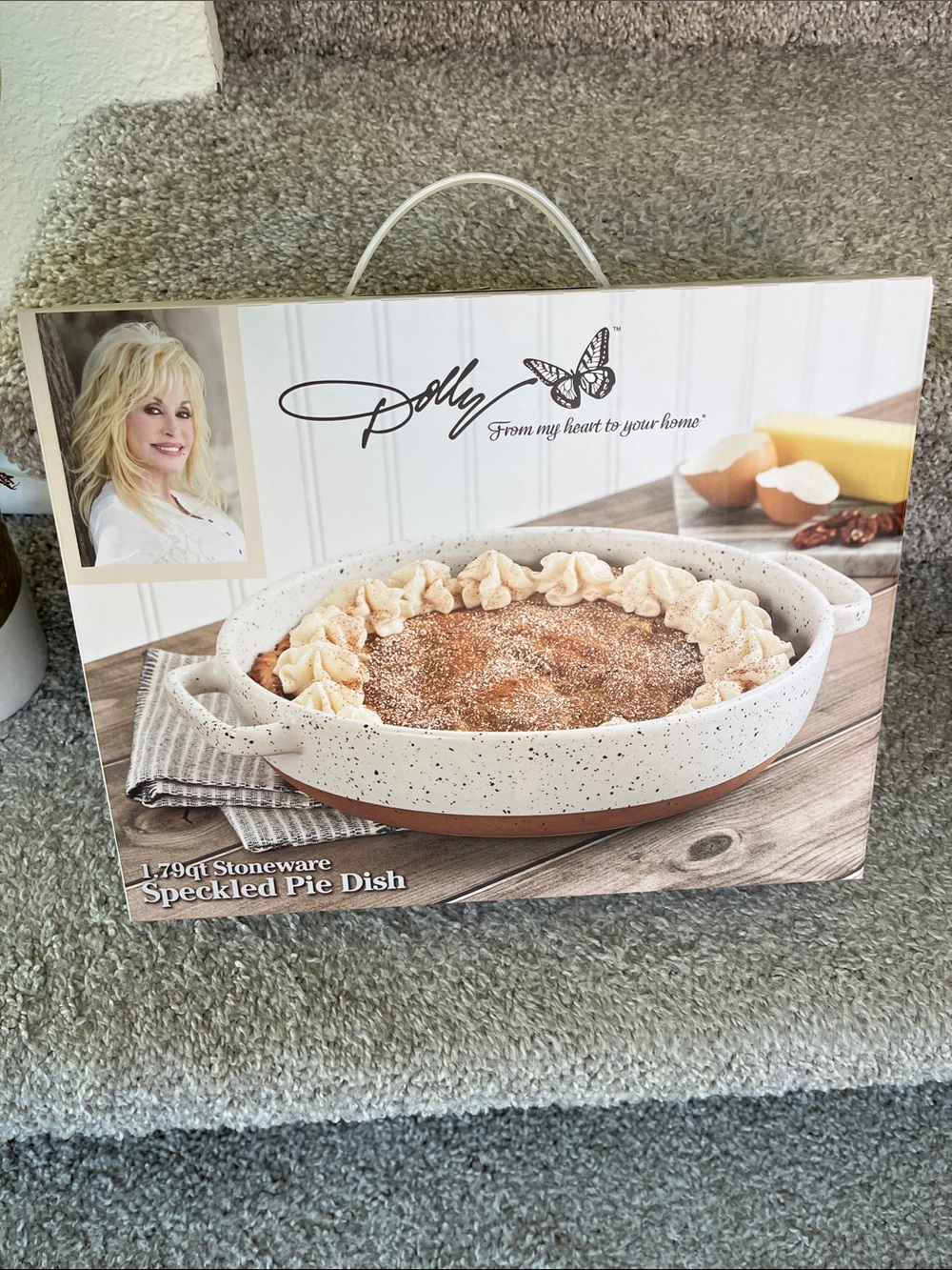 Dolly Parton Dollcake Speckled Cream and Brown Stoneware Pie Dish